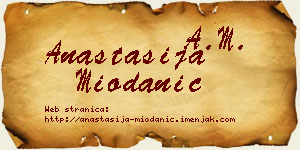 Anastasija Miodanić vizit kartica